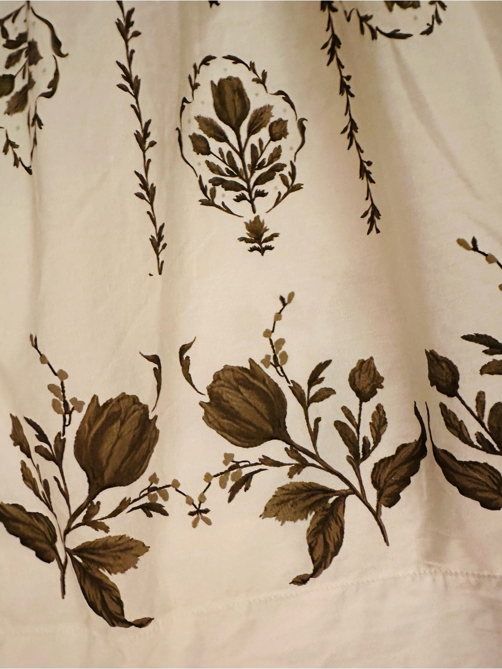 LOVE NWT Tuckernuck Moon River Beige Multi Short Ruffle Sleeve Midi Olive Sz S M - Picture 9 of 10